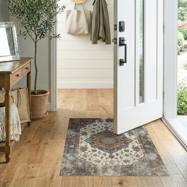 Distressed Multi-Color Persian Area Rug