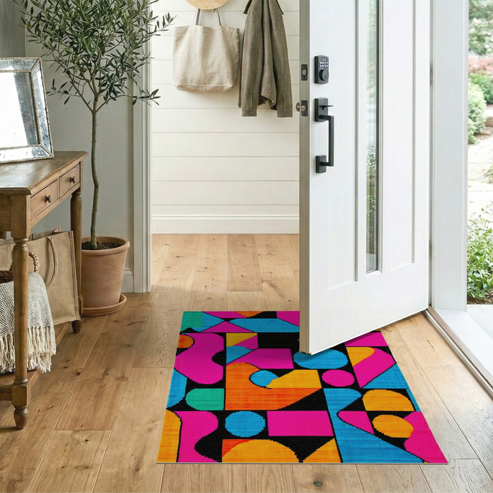 Geometric Modern Vivid Geometric Multi-Color Area Rug