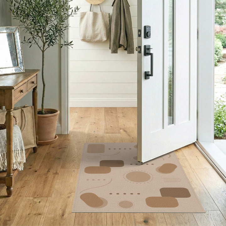 ODIKA Abstract Brown Tan Area Rug