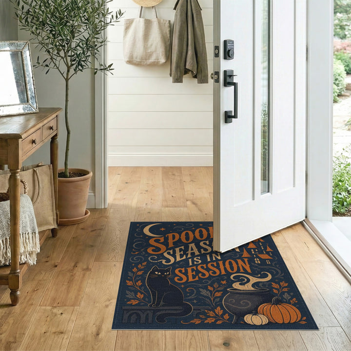 Spooky Season Black Cat Area Rug