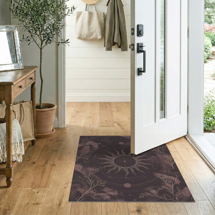 Celestial Sun Purple Boho Area Rug