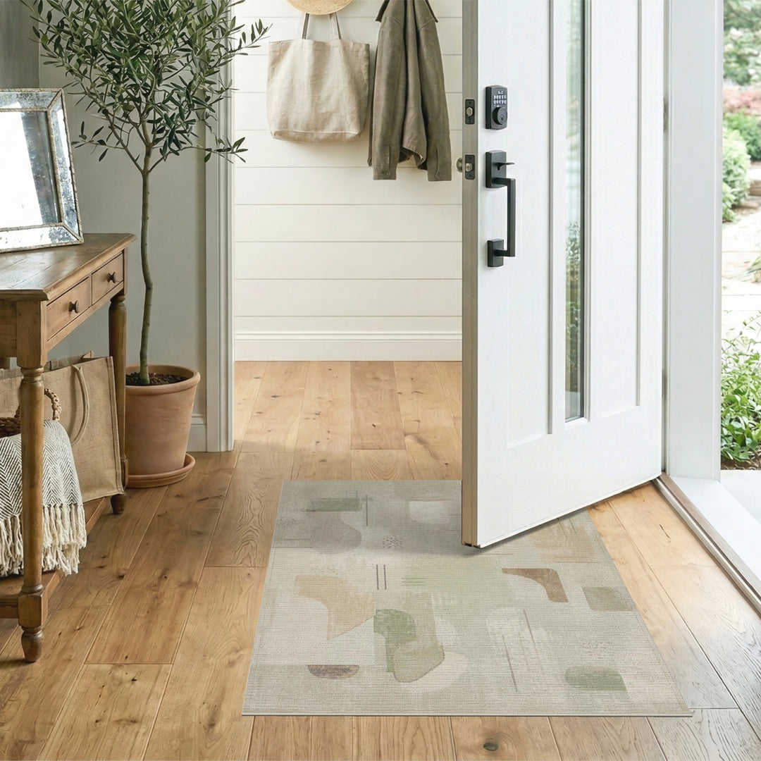 Neutral Abstract Shapes Area Rug