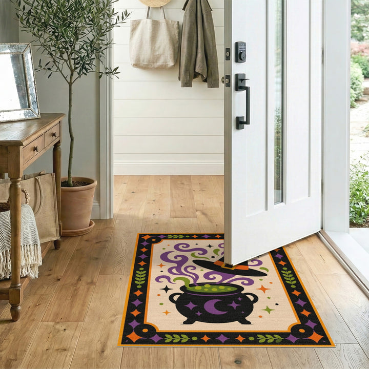 Witch Cauldron Purple Magic Area Rug
