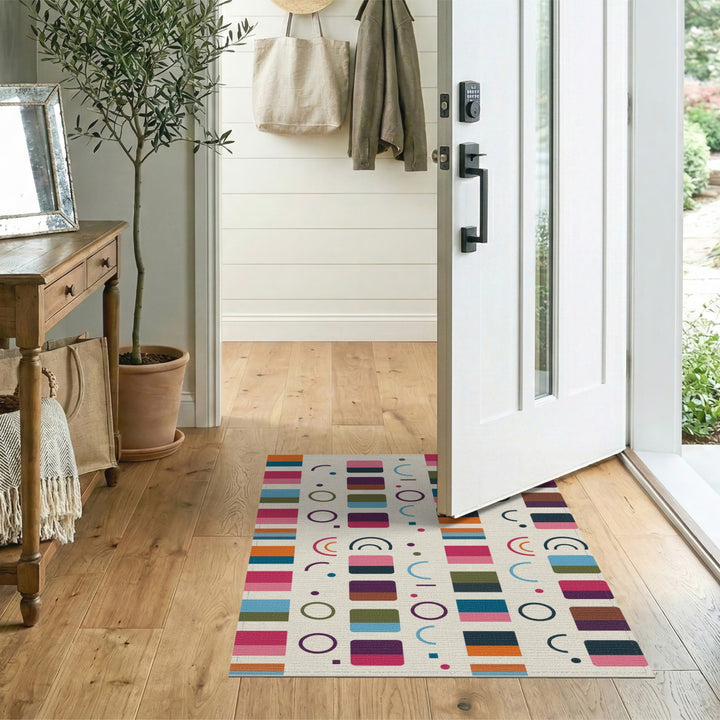 Vibrant Multi-Color Geometric Area Rug
