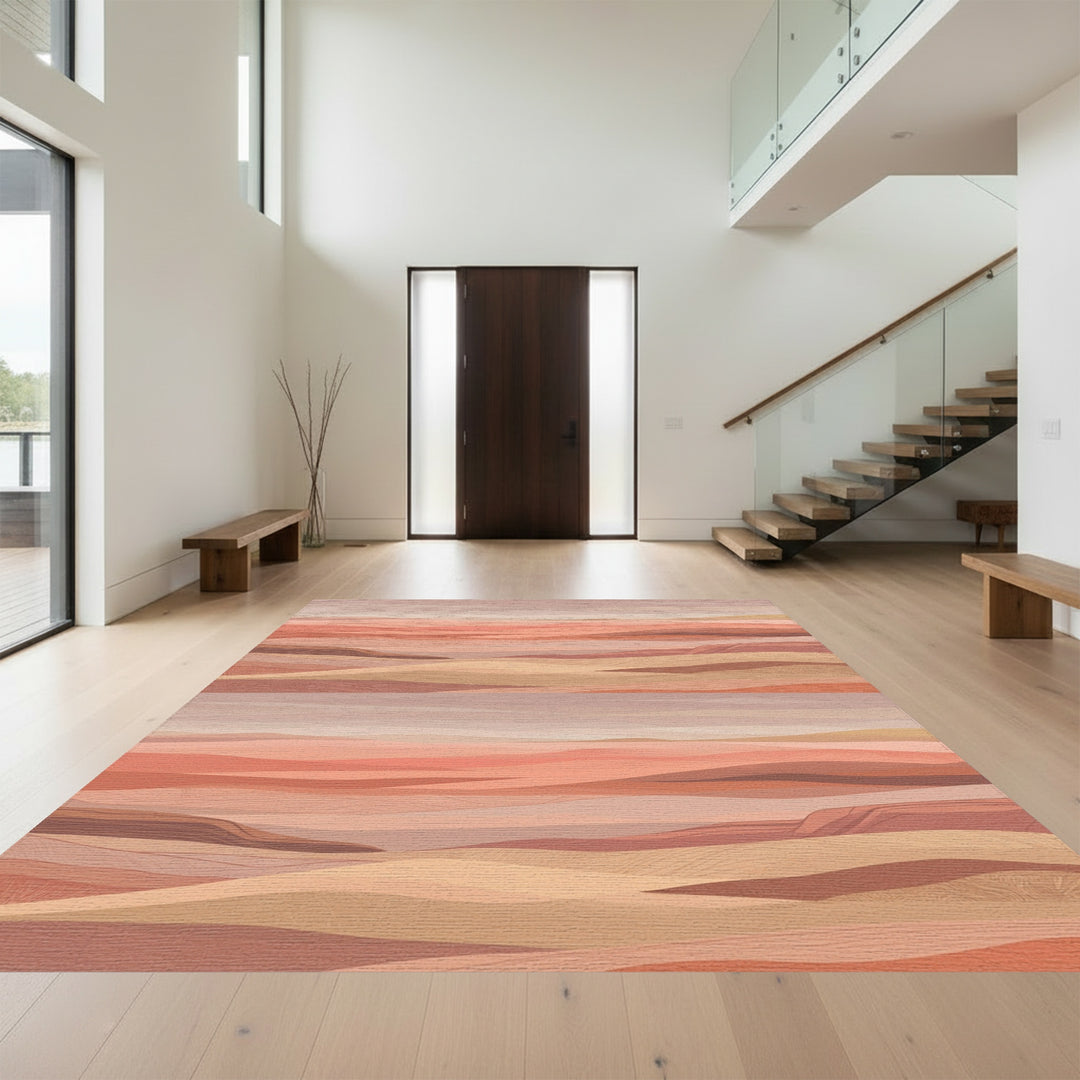 Earthy Toned Layered Landscape Rug