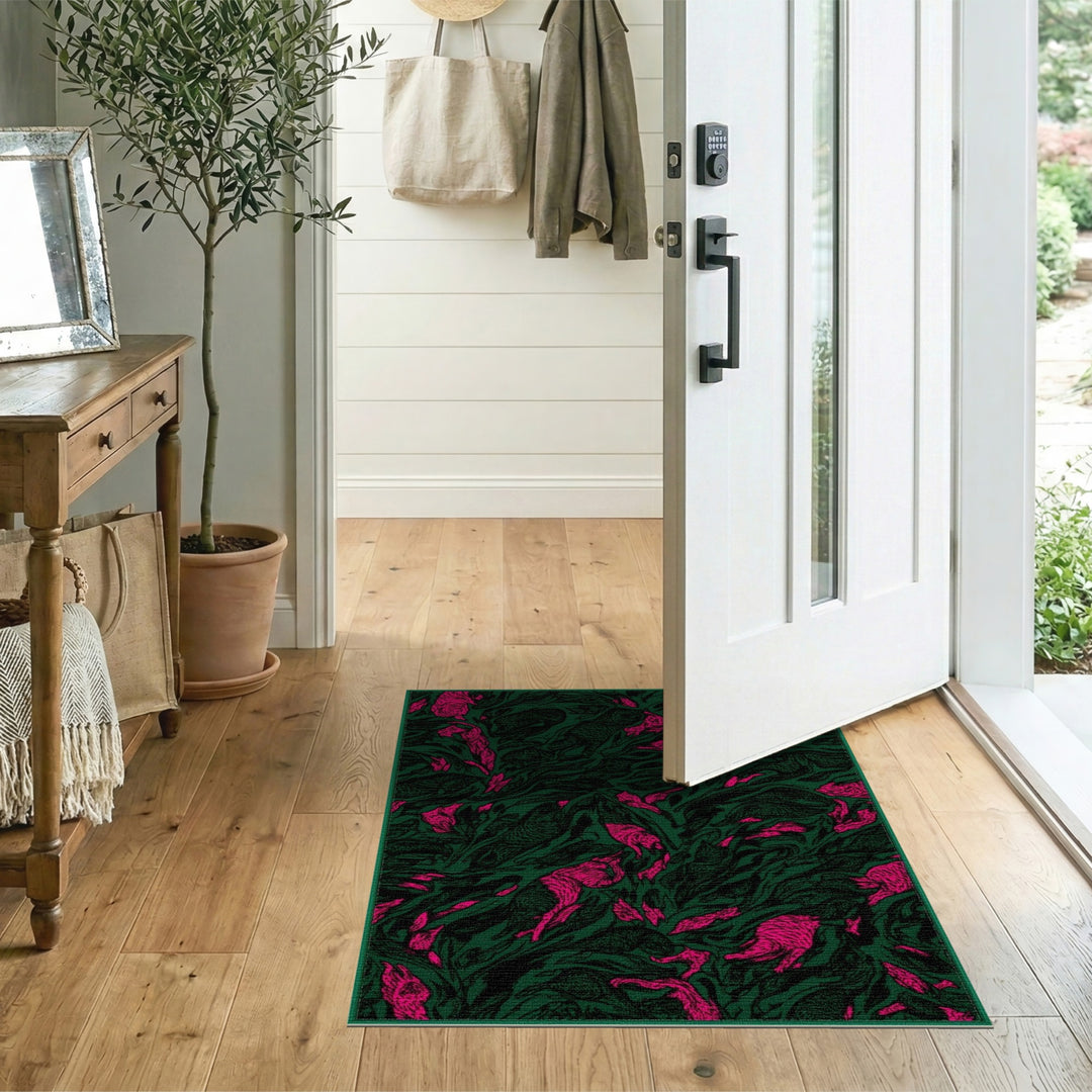 Pink Rabbit Swirl Area Rug