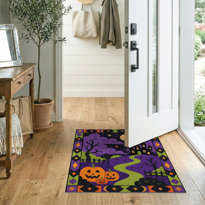 Halloween Pumpkin Path Kids Area Rug