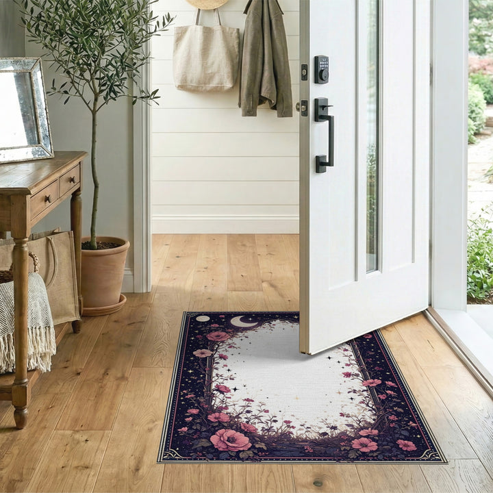 Pink Rose Moonlit Arch Area Rug