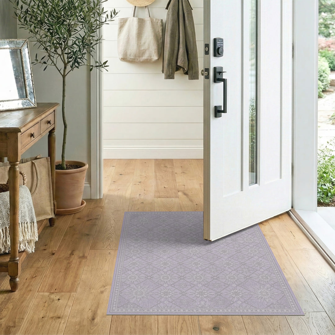 Purple Starburst Geometric Modern Area Rug