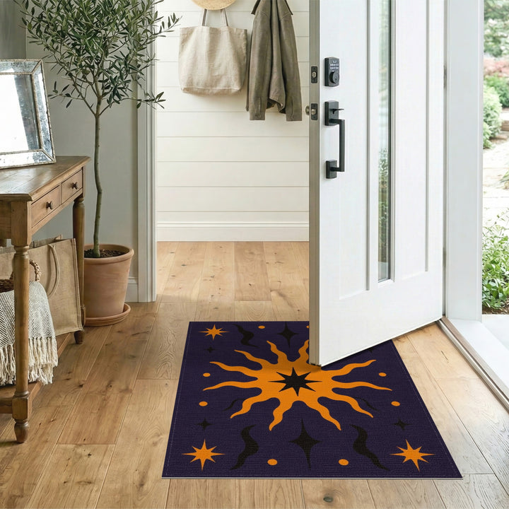 Purple Celestial Sunburst Area Rug
