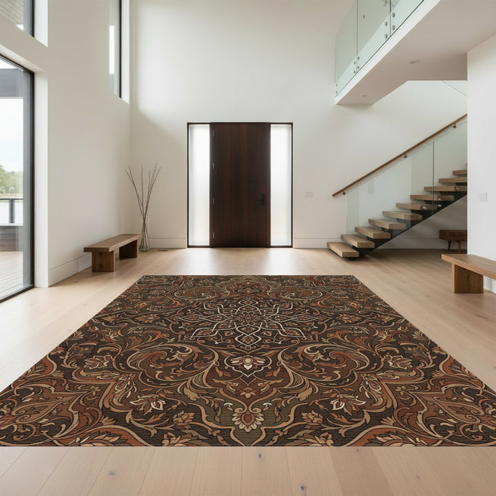 Earthy Floral Medallion Ensemble Rug