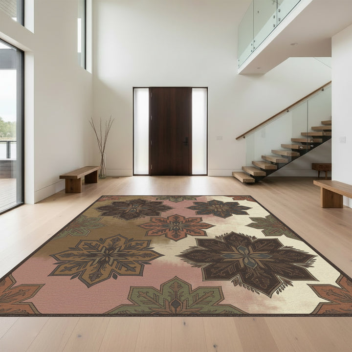 Earthy Tones Starburst Medallion Rug