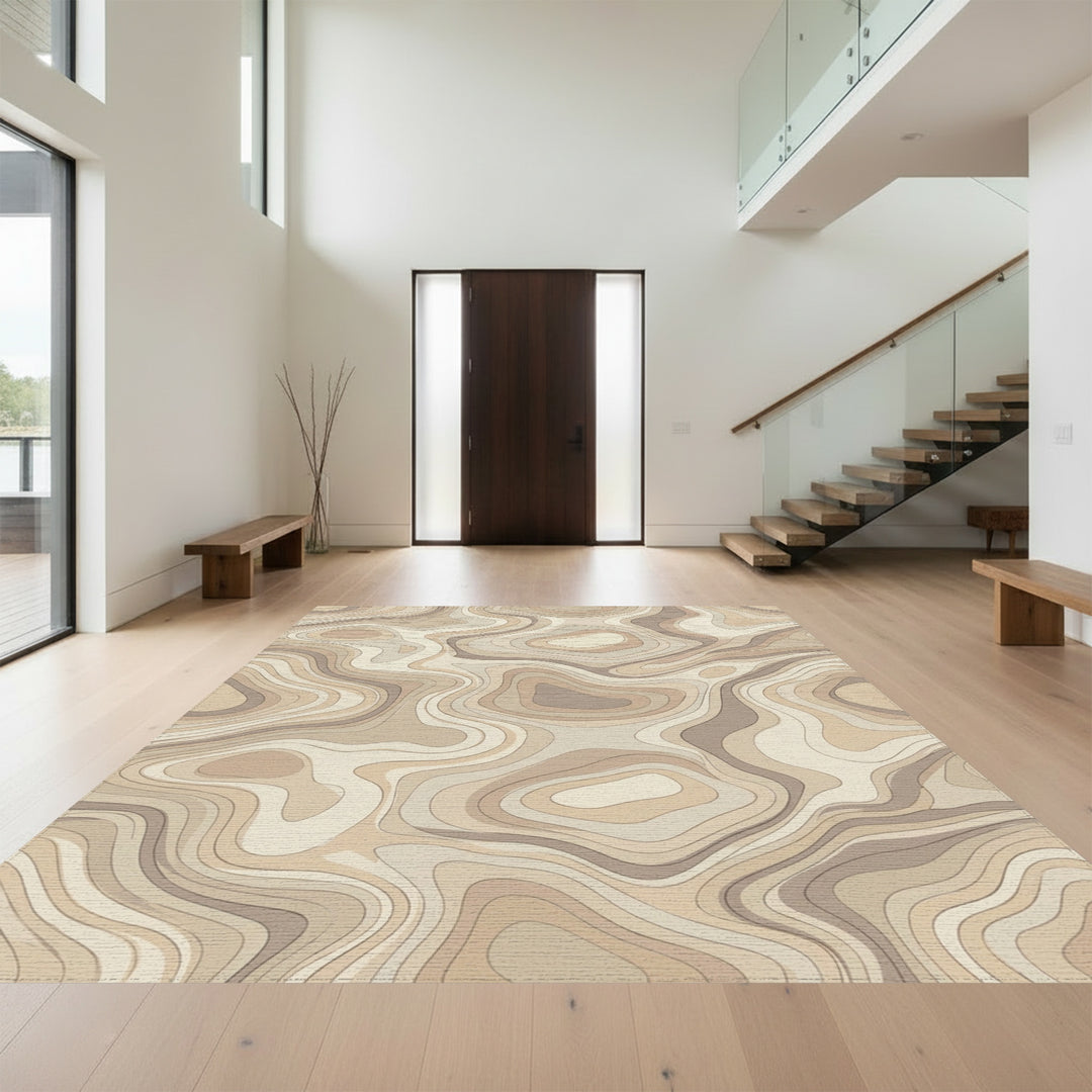 Neutral Terrain Contour Waves Rug