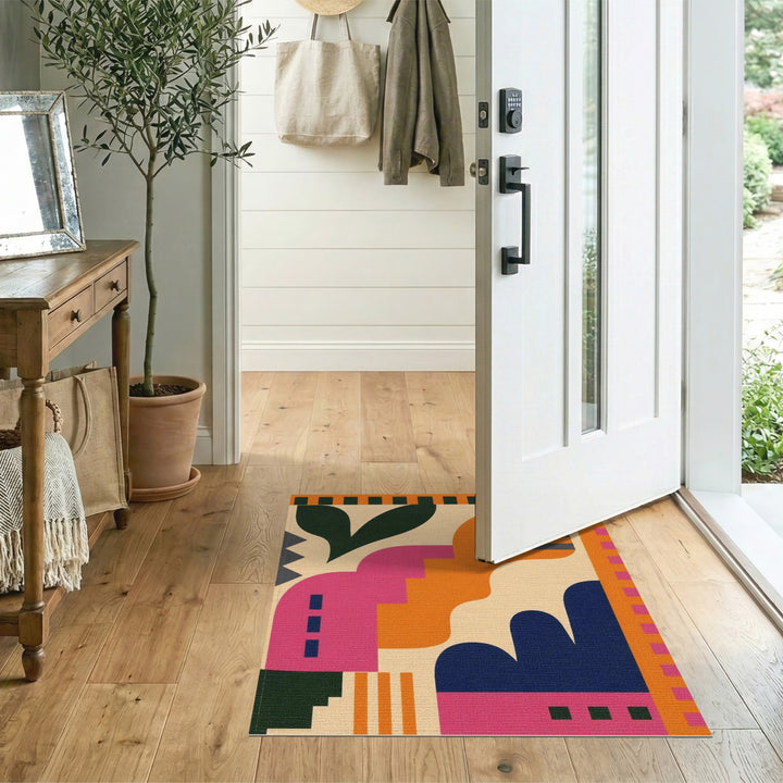 Multi-color and Patterns Bold Abstract Multi-Color Area Rug