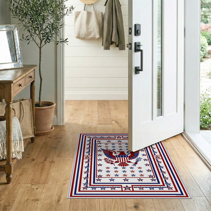 Patriotic Eagle Stars Area Rug
