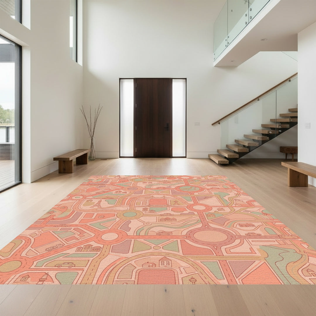 Urban Cityscape Road Network Rug