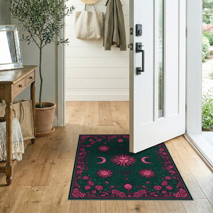 Pink Celestial Rose Vintage Area Rug