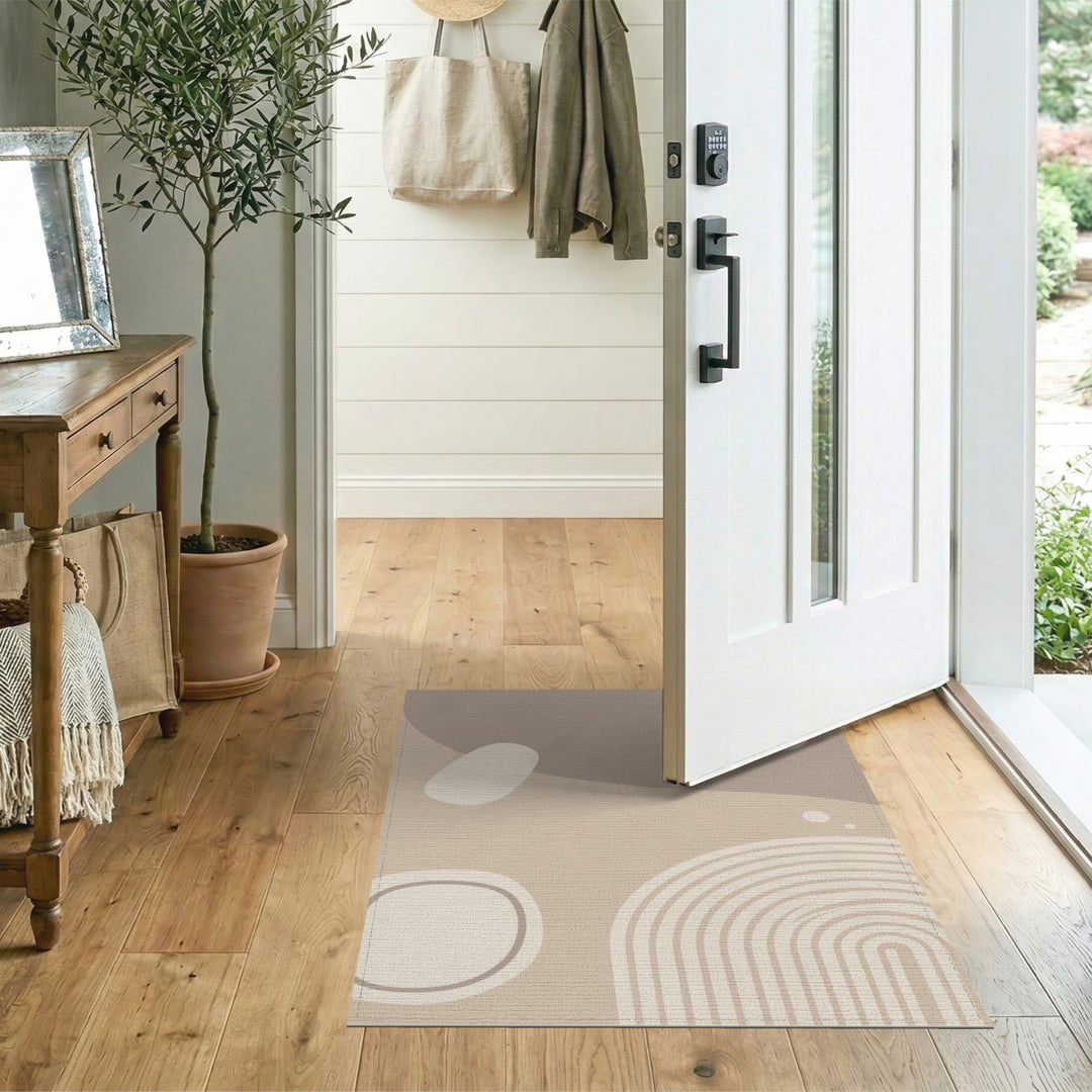 Beige Abstract Area Rug