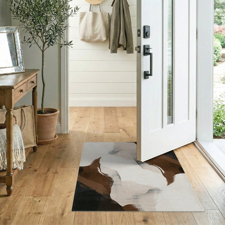 Abstract Brown Area Rug