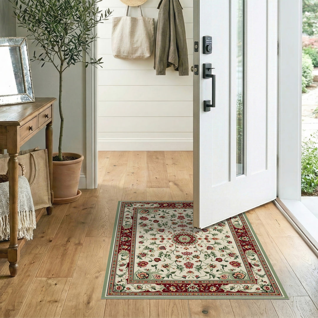 Red Floral Persian Area Rug