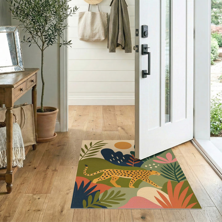 Multi-color and Patterns Abstract Leopard Multi-Color Area Rug