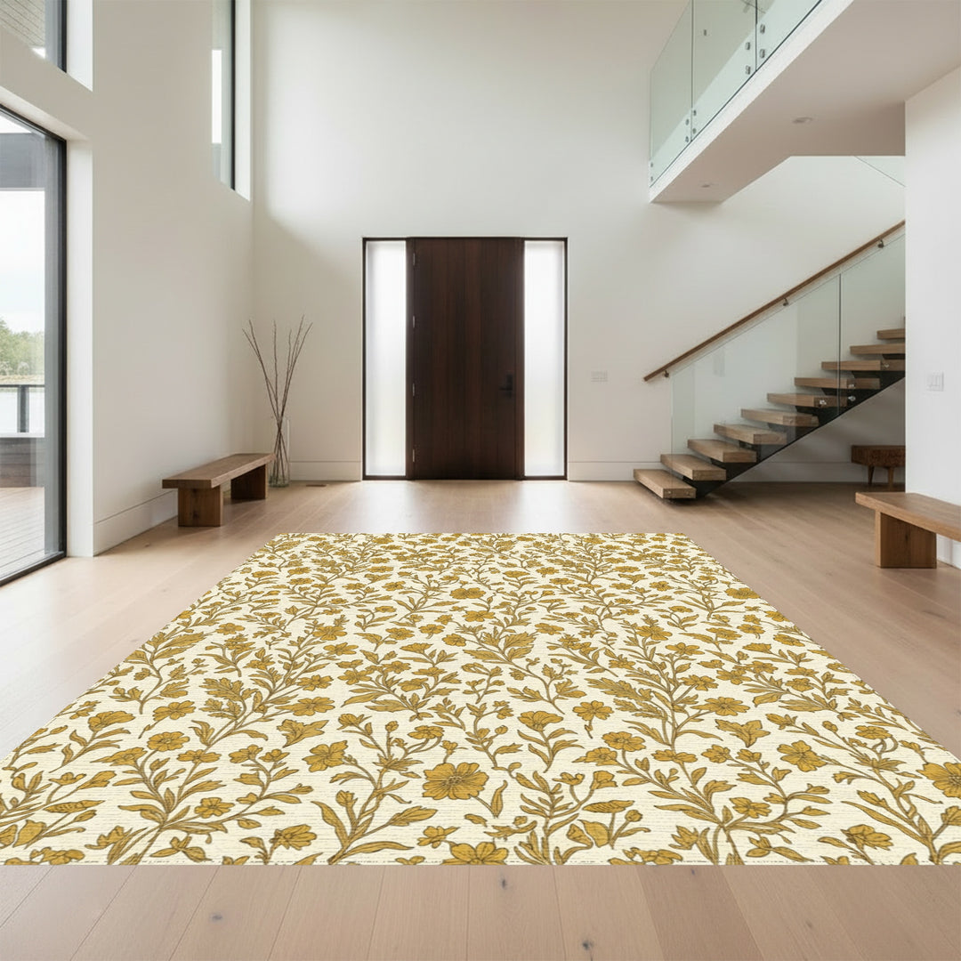 Terracotta Meadow Floral Garden Rug