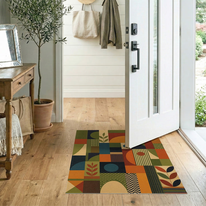 Geometric Modern Multi-Color Geometric Area Rug