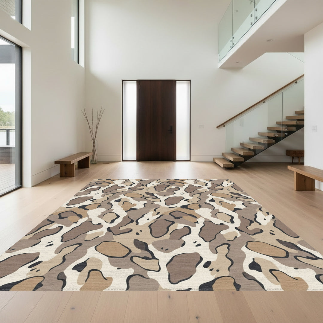 Desert Camouflage Abstract Shapes Rug