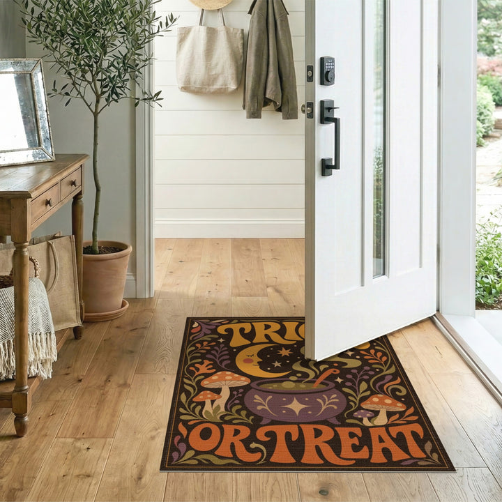 Trick or Treat Cauldron Mushroom Area Rug