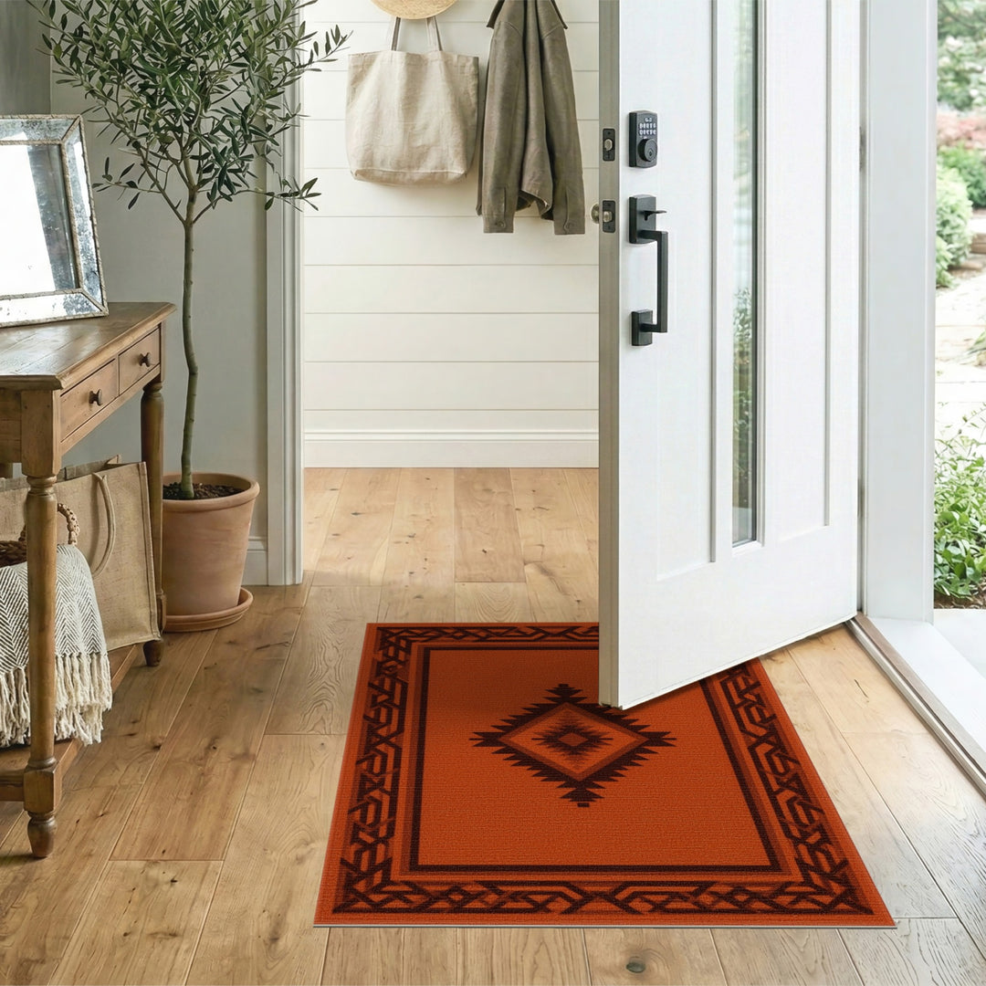 Southwestern Diamond Orange Southwestern Diamond Area Rug