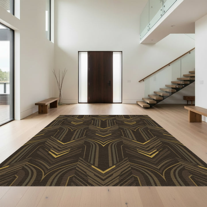 Gilded Bronze Art Deco Arches Rug