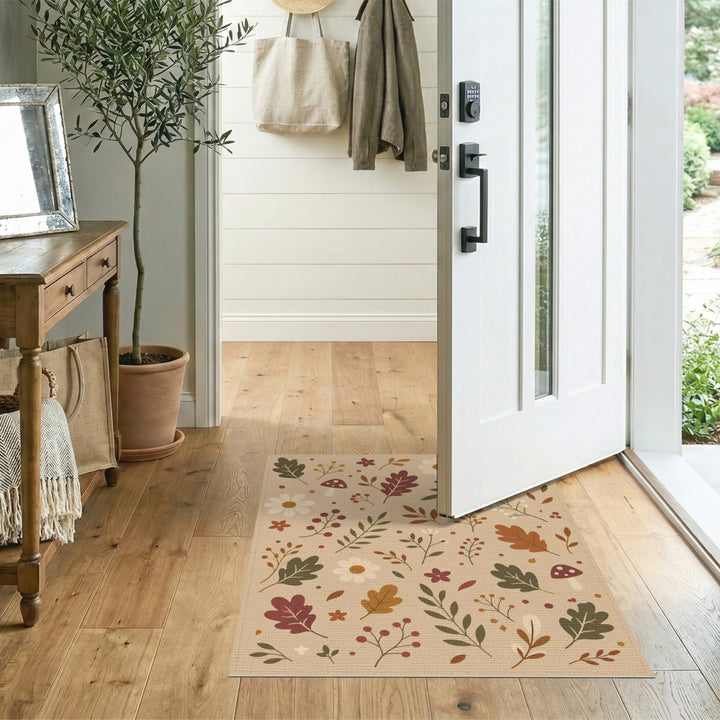 Autumn Oak Leaf Floral Area Rug