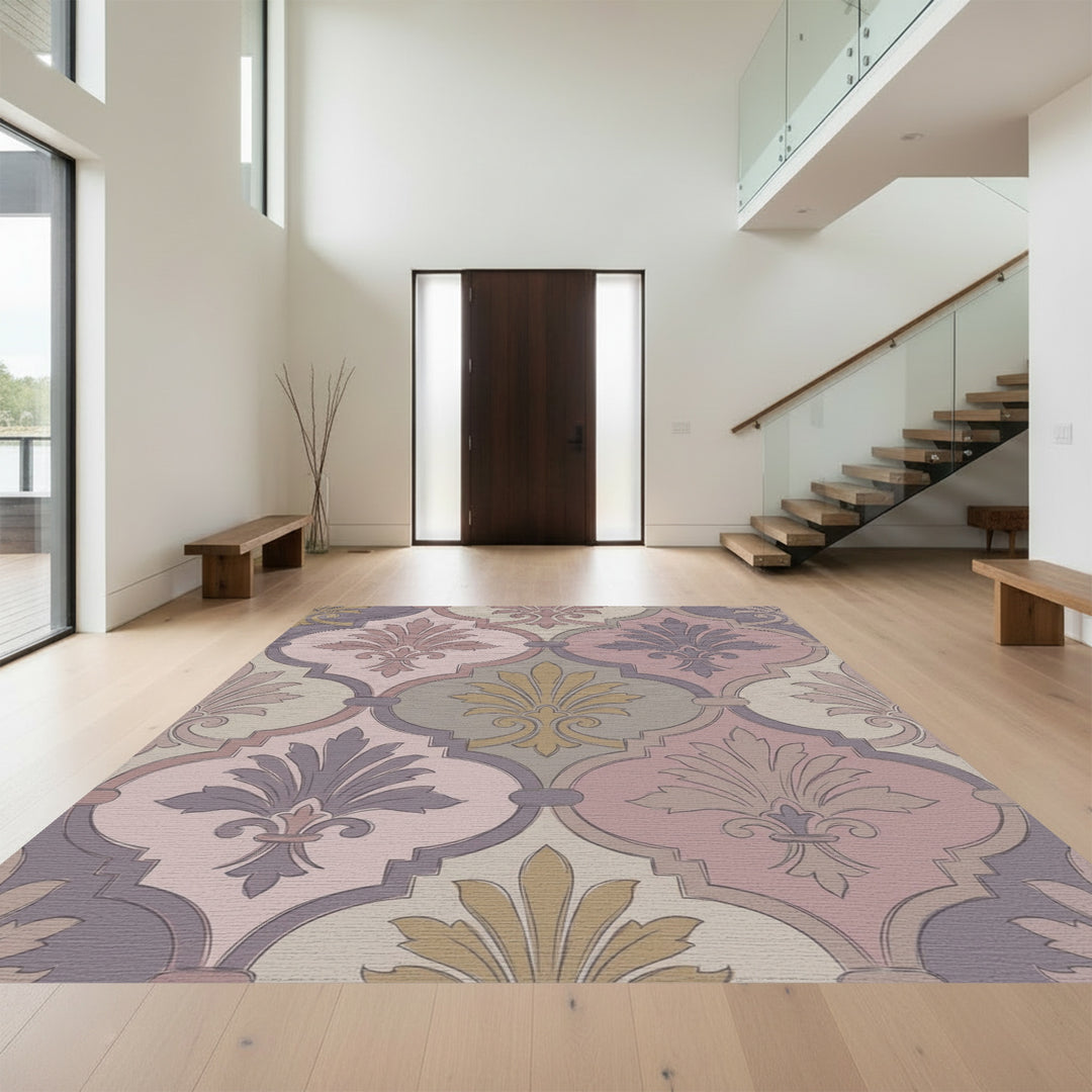 Pastel Fleur de Lis Arabesque Rug