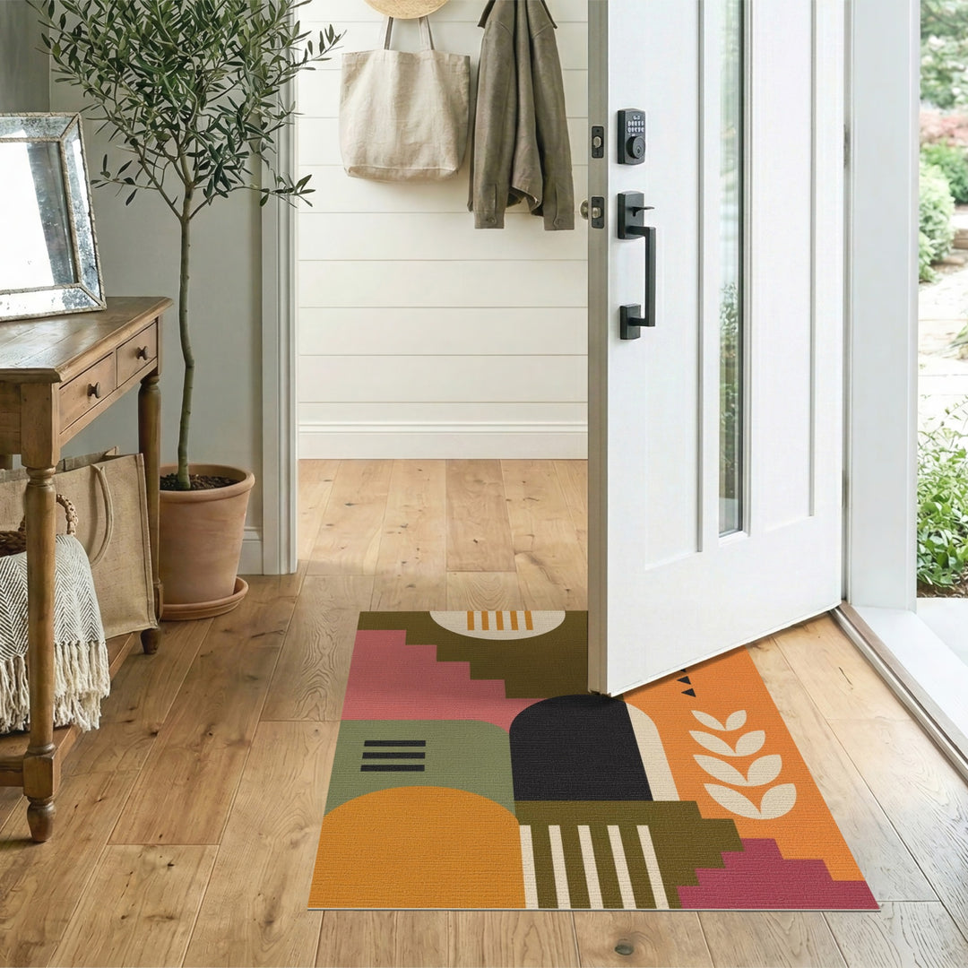 Geometric Arch Wheat Area Rug