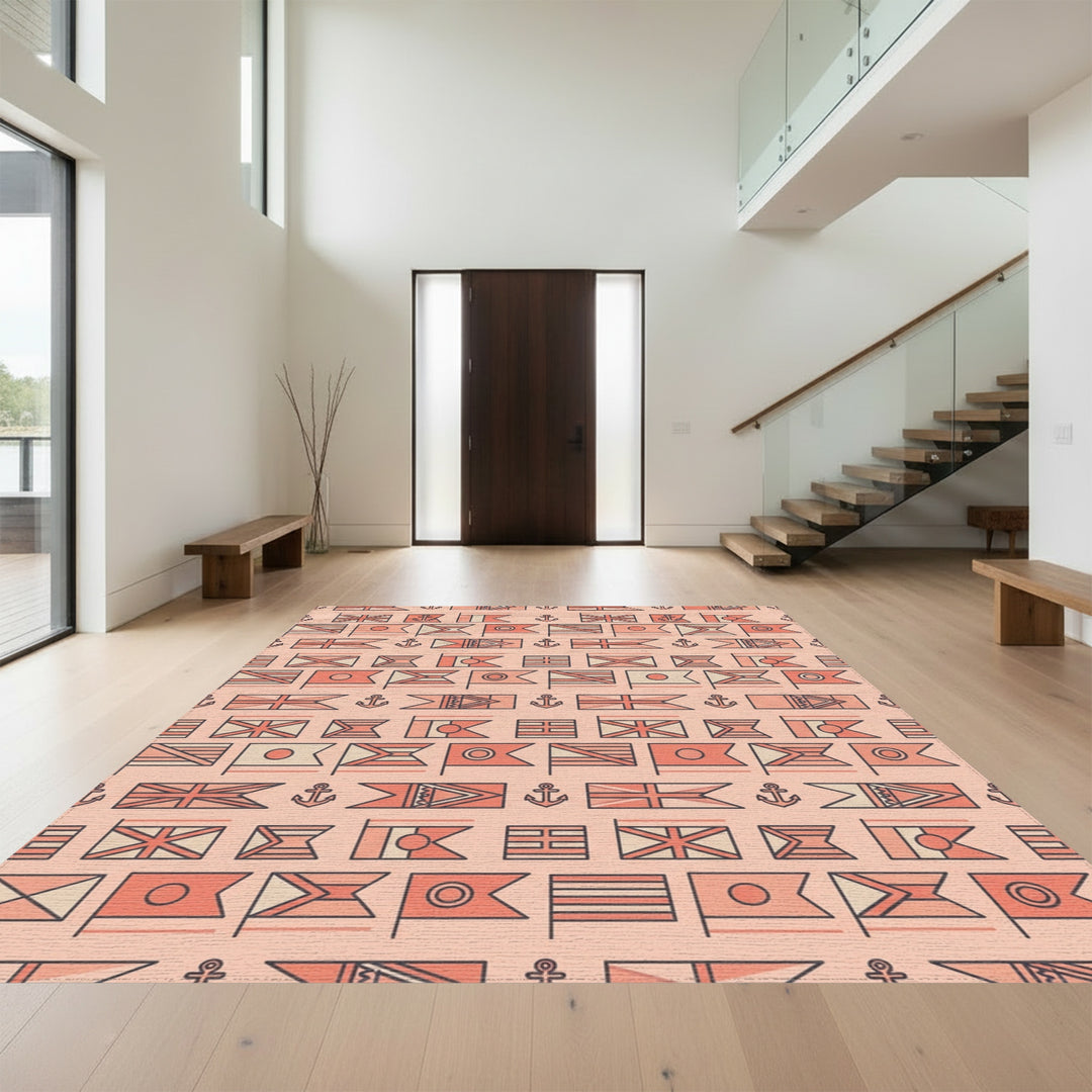 Nautical Flag Combination Peach Rug