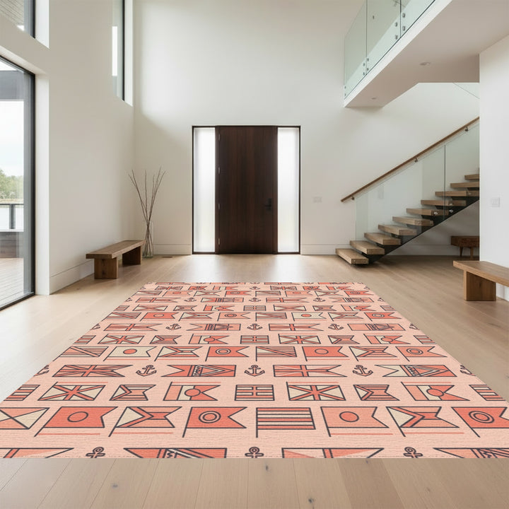 Nautical Flag Combination Peach Rug