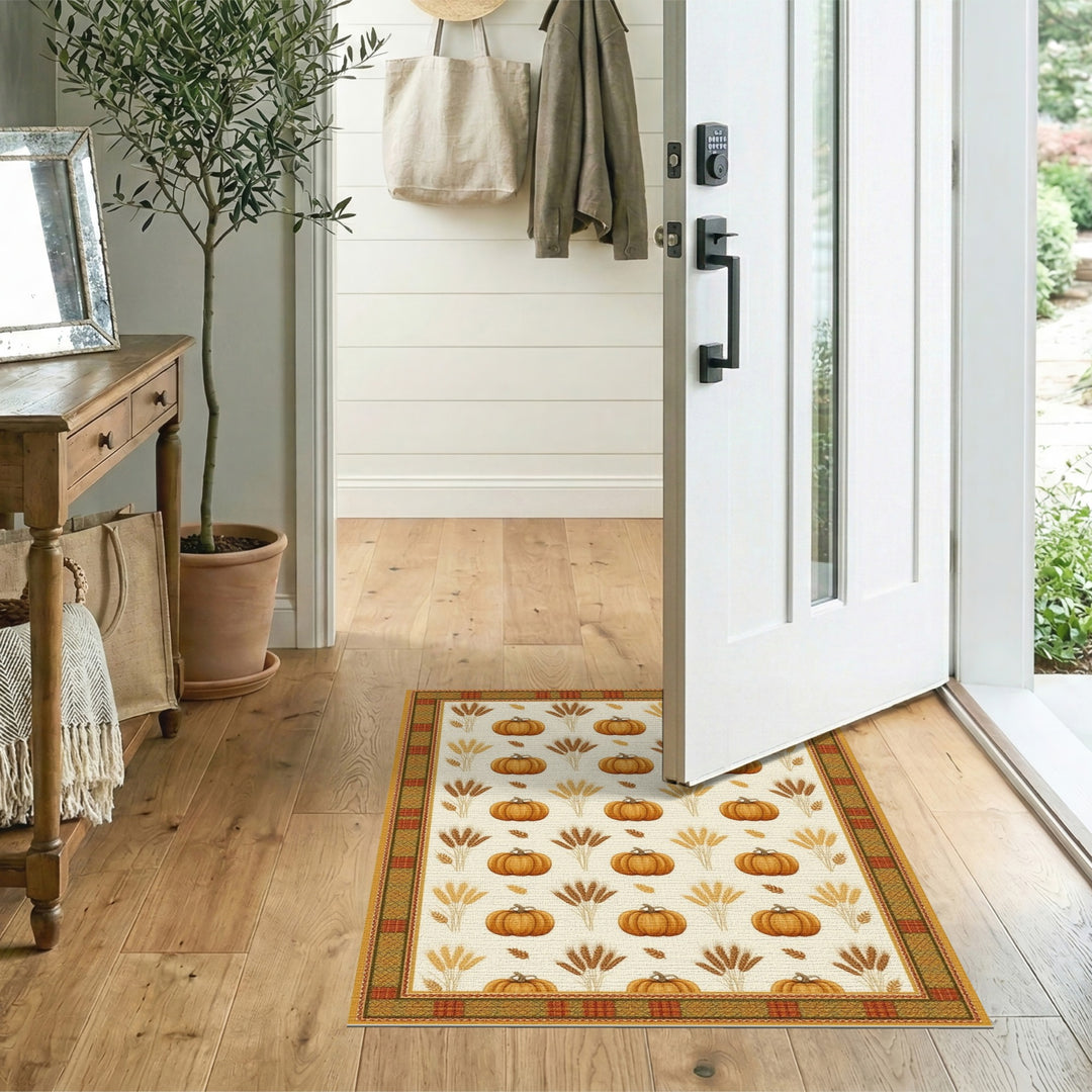 Pumpkin Harvest Rustic Area Rug