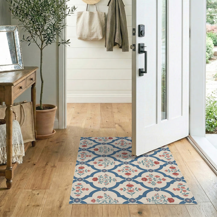 Blue Floral Vintage Area Rug