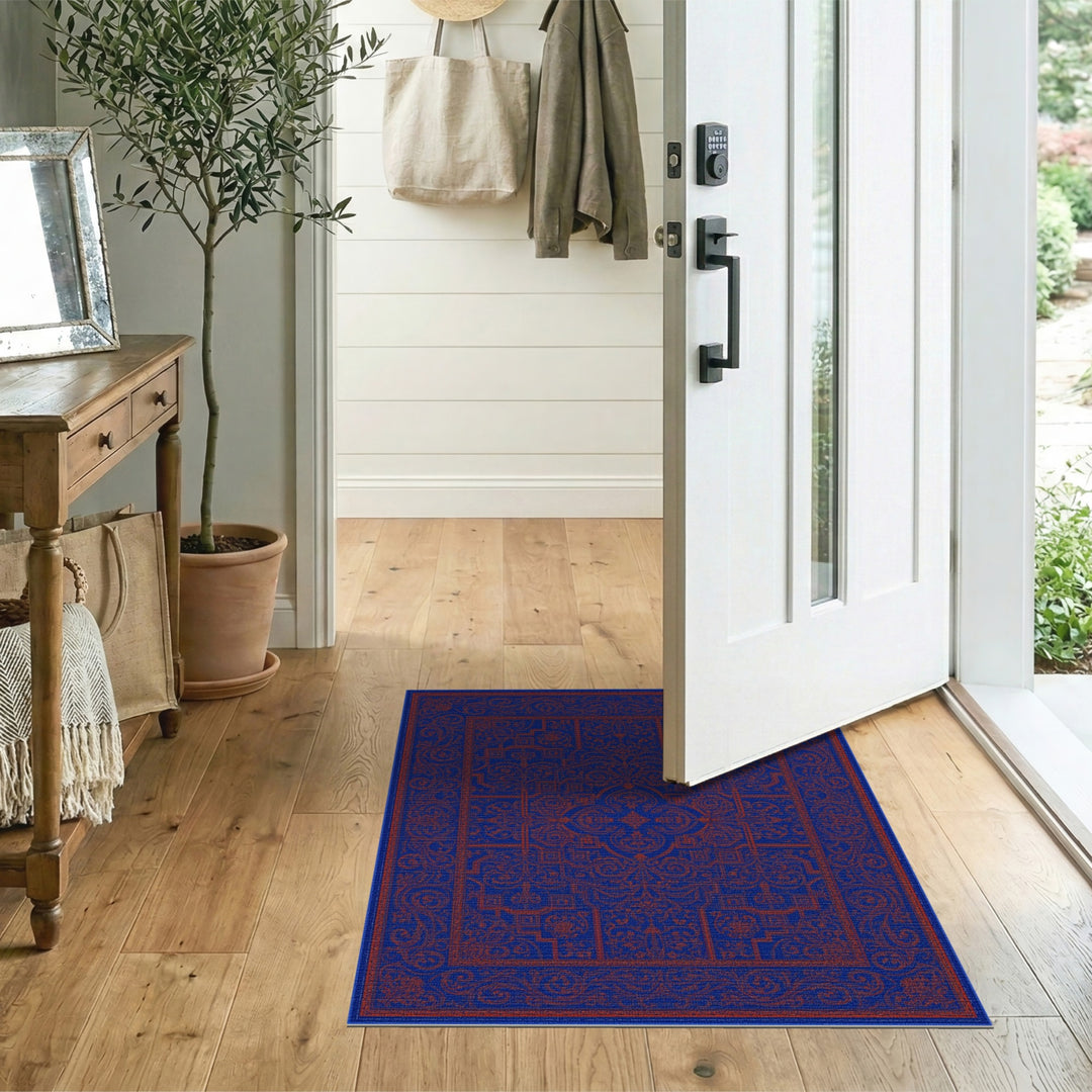 Royal Blue Persian Medallion Area Rug