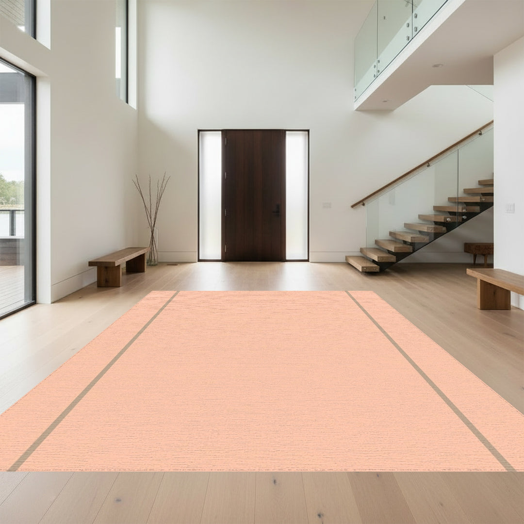Peach Cream Muted Stripe Rug