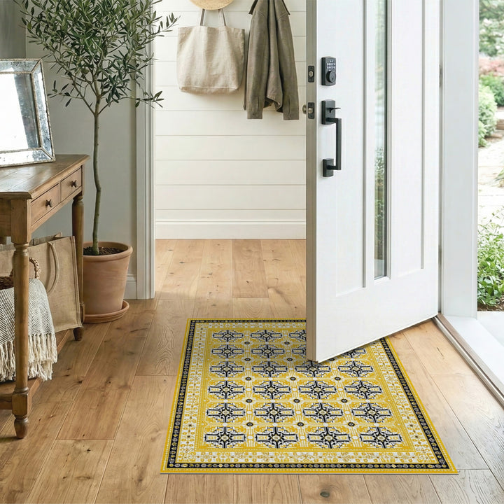 Yellow Geometric Modern Yellow Geometric Area Rug