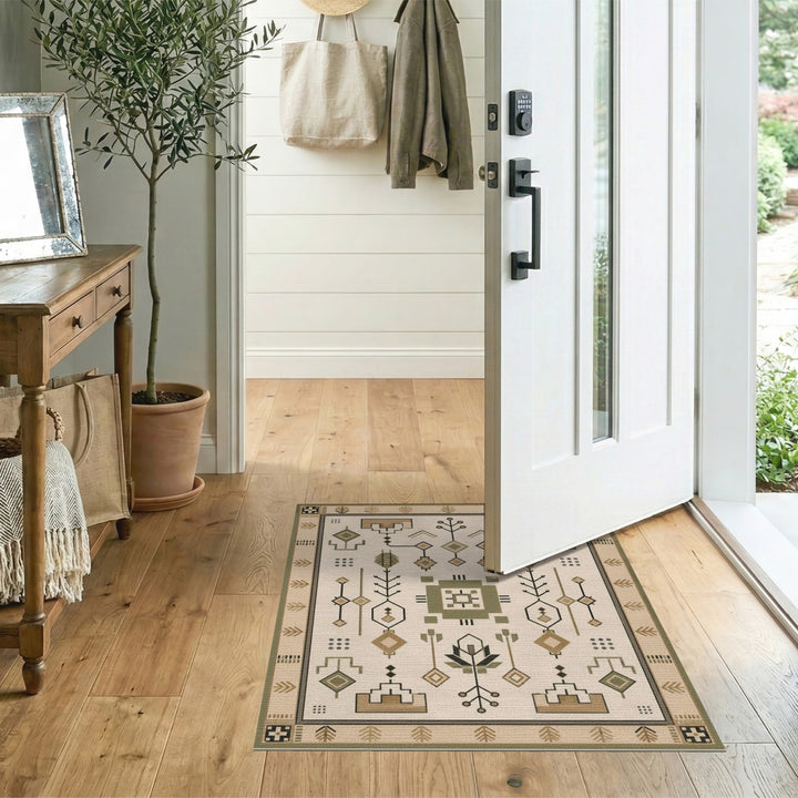 Beige Heritage Tribal Area Rug