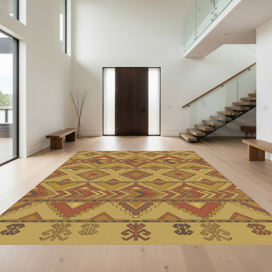Earthy Geometric Southwestern Medallion Rug