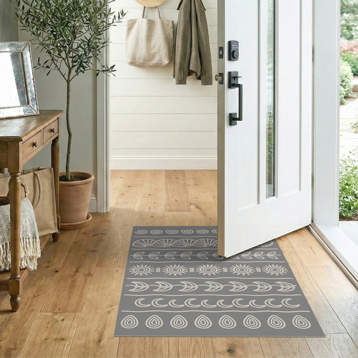 Grey Heritage Tribal Area Rug