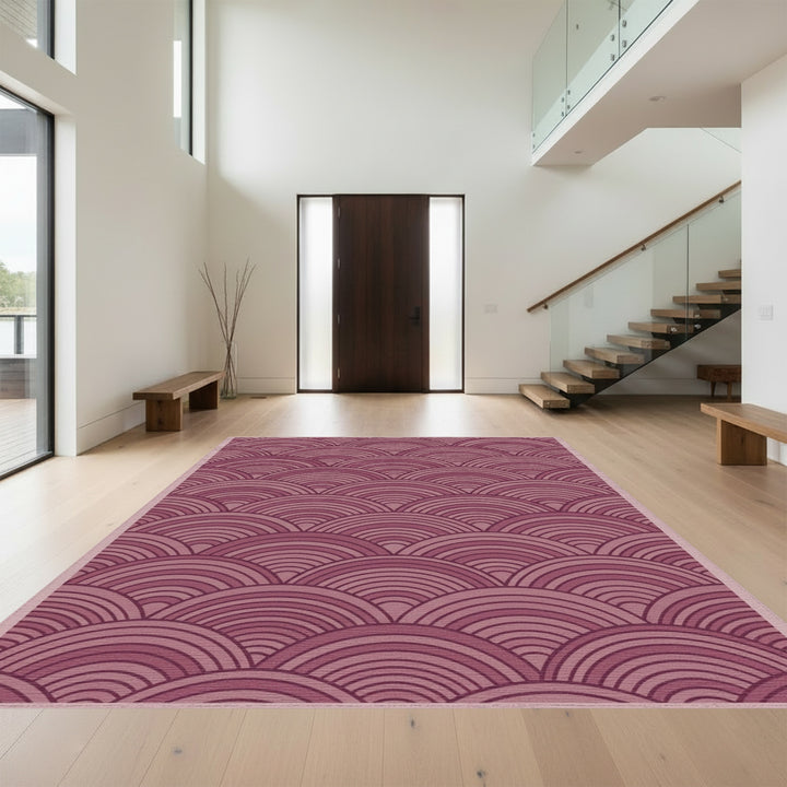 Mauve Scalloped Shell Arrangement Rug