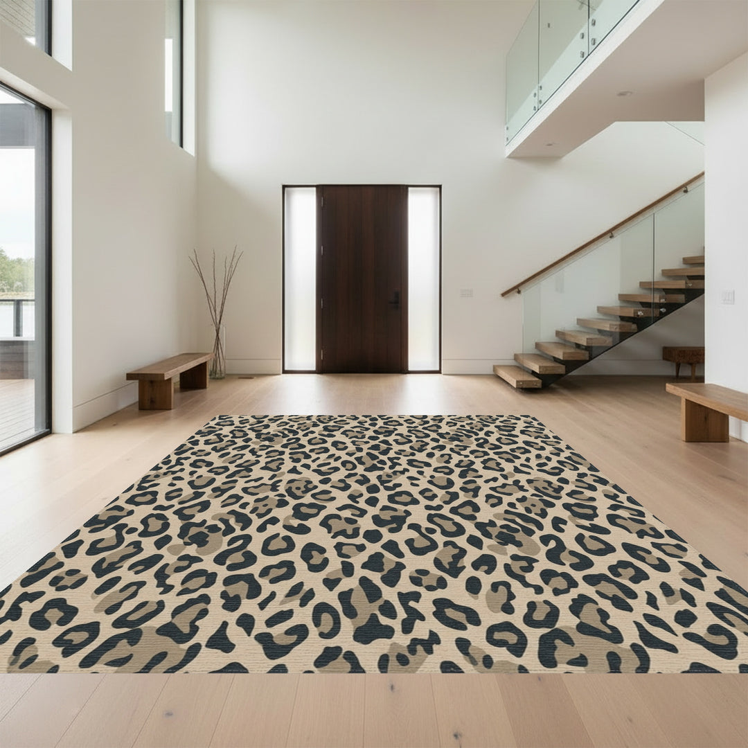 Classic Leopard Spots Tan Rug