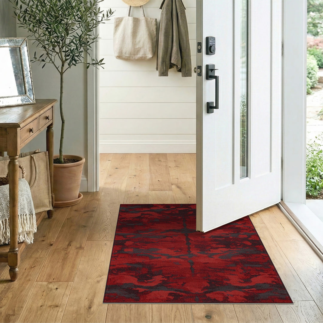 Abstract Area Red Abstract Area Rug