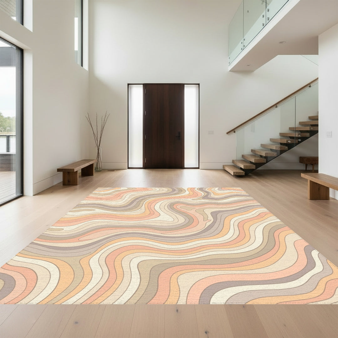 Pastel Wavy Stripes Rug