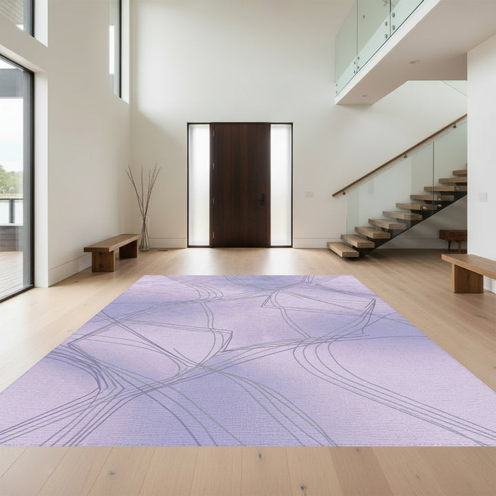 Lavender Gradient Abstract Linear Rug