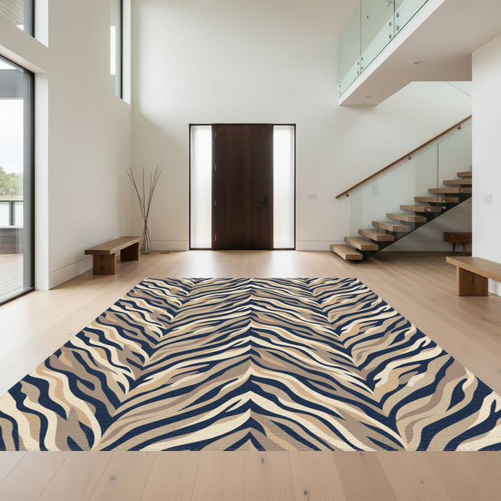 Classic Zebra Stripe Waves Rug